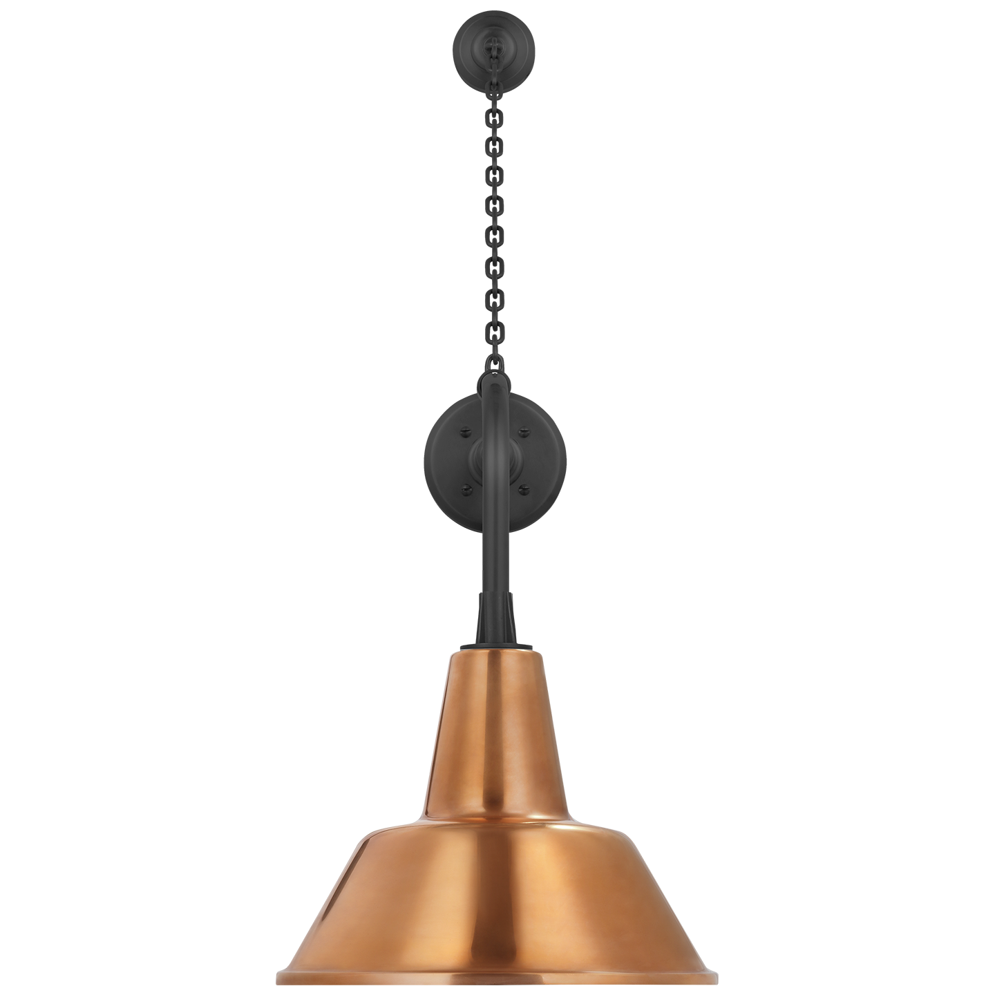Academy 20" Anchored Rex Barn Light | Matte Black | 12.5 | 12.5" Soft Copper Bowers Shade