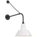 Academy 20" Anchored Rex Barn Light | Matte Black | 12.5 | 12.5" White Bowers Shade
