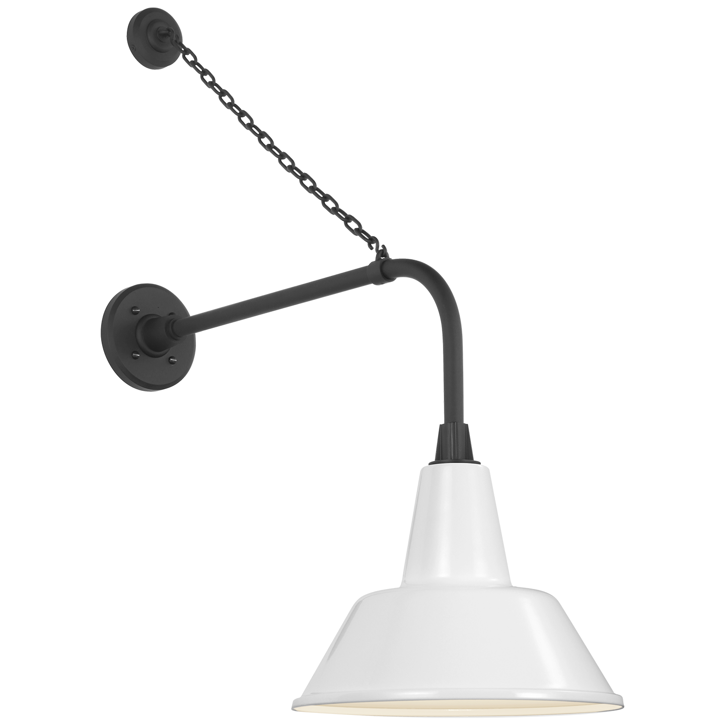 Academy 20" Anchored Rex Barn Light | Matte Black | 12.5 | 12.5" White Bowers Shade