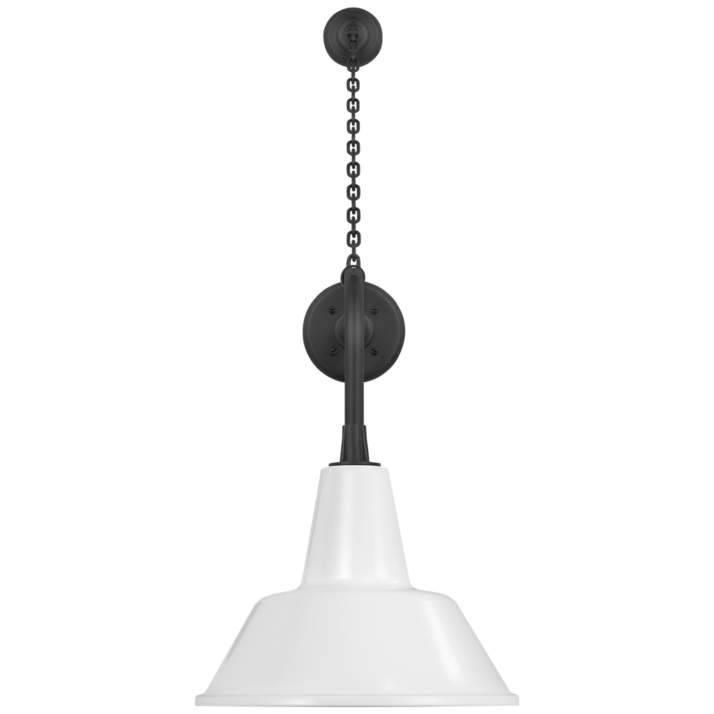 Academy 20" Anchored Rex Barn Light | Matte Black | 12.5 | 12.5" White Bowers Shade