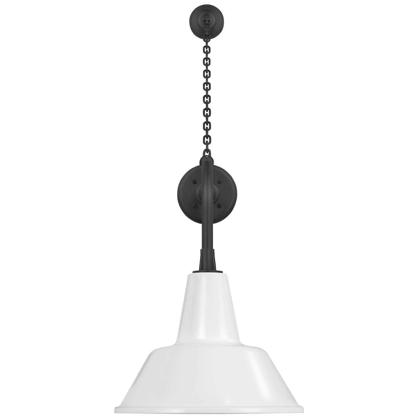 Academy 20" Anchored Rex Barn Light | Matte Black | 12.5 | 12.5" White Bowers Shade