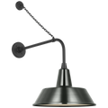 Academy 20" Anchored Rex Barn Light | Matte Black | 16 | 16" Green Bowers Shade