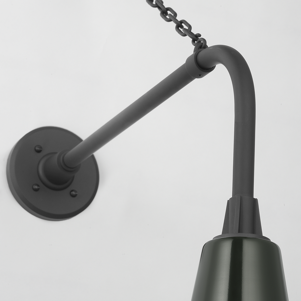 Academy 20" Anchored Rex Barn Light | Matte Black | 16 | 16" Green Bowers Shade