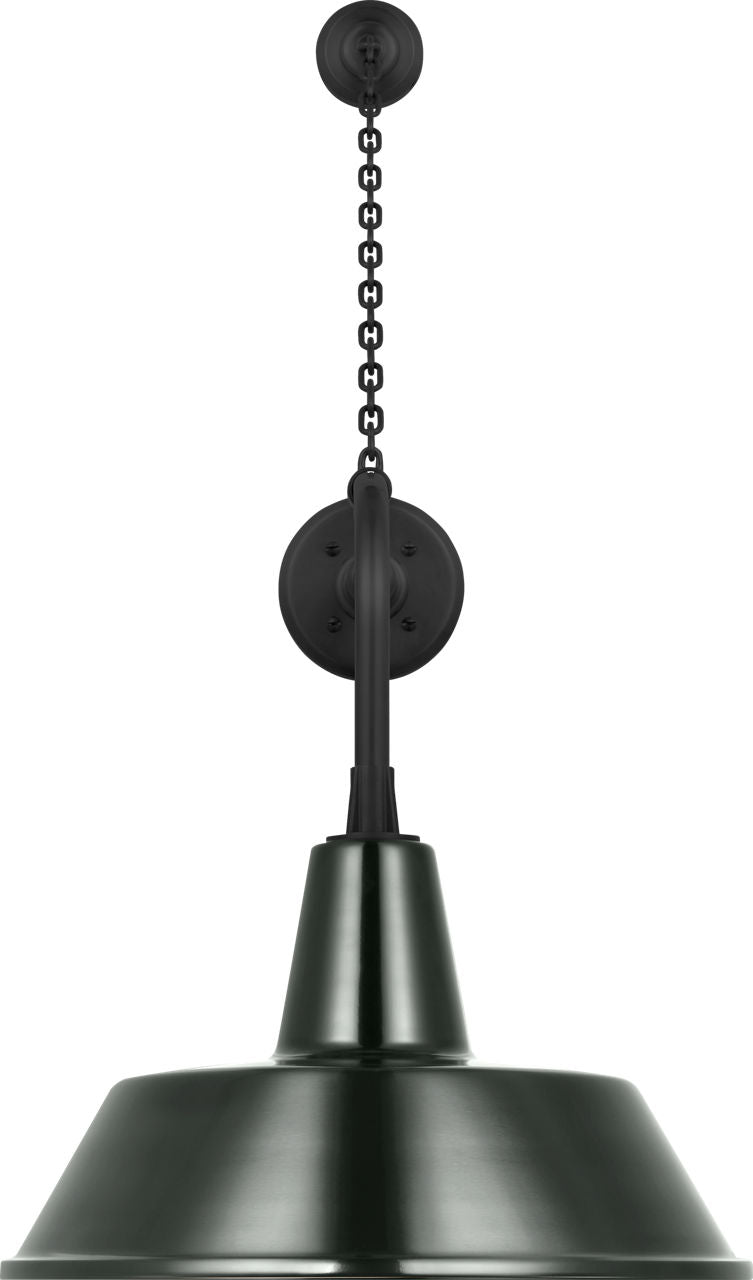 Academy 20" Anchored Rex Barn Light | Matte Black | 16 | 16" Green Bowers Shade