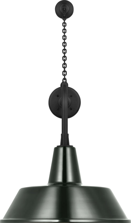 Academy 20" Anchored Rex Barn Light | Matte Black | 16 | 16" Green Bowers Shade