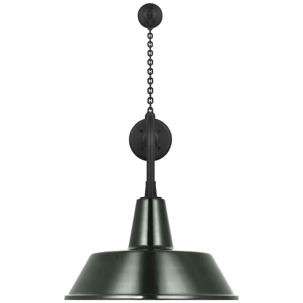 Academy 20" Anchored Rex Barn Light | Matte Black | 16 | 16" Green Bowers Shade