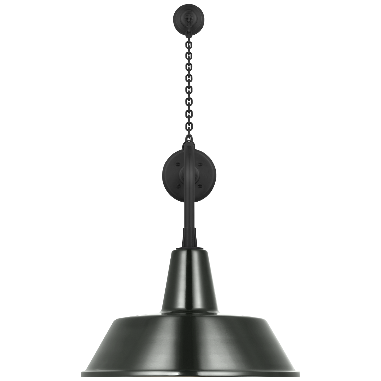 Academy 20" Anchored Rex Barn Light | Matte Black | 16 | 16" Green Bowers Shade