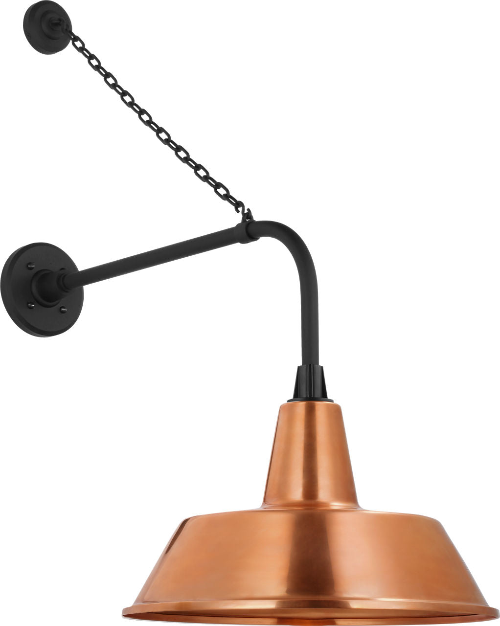 Academy 20" Anchored Rex Barn Light | Matte Black | 16 | 16" Soft Copper Bowers Shade