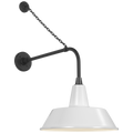 Academy 20" Anchored Rex Barn Light | Matte Black | 16 | 16" White Bowers Shade