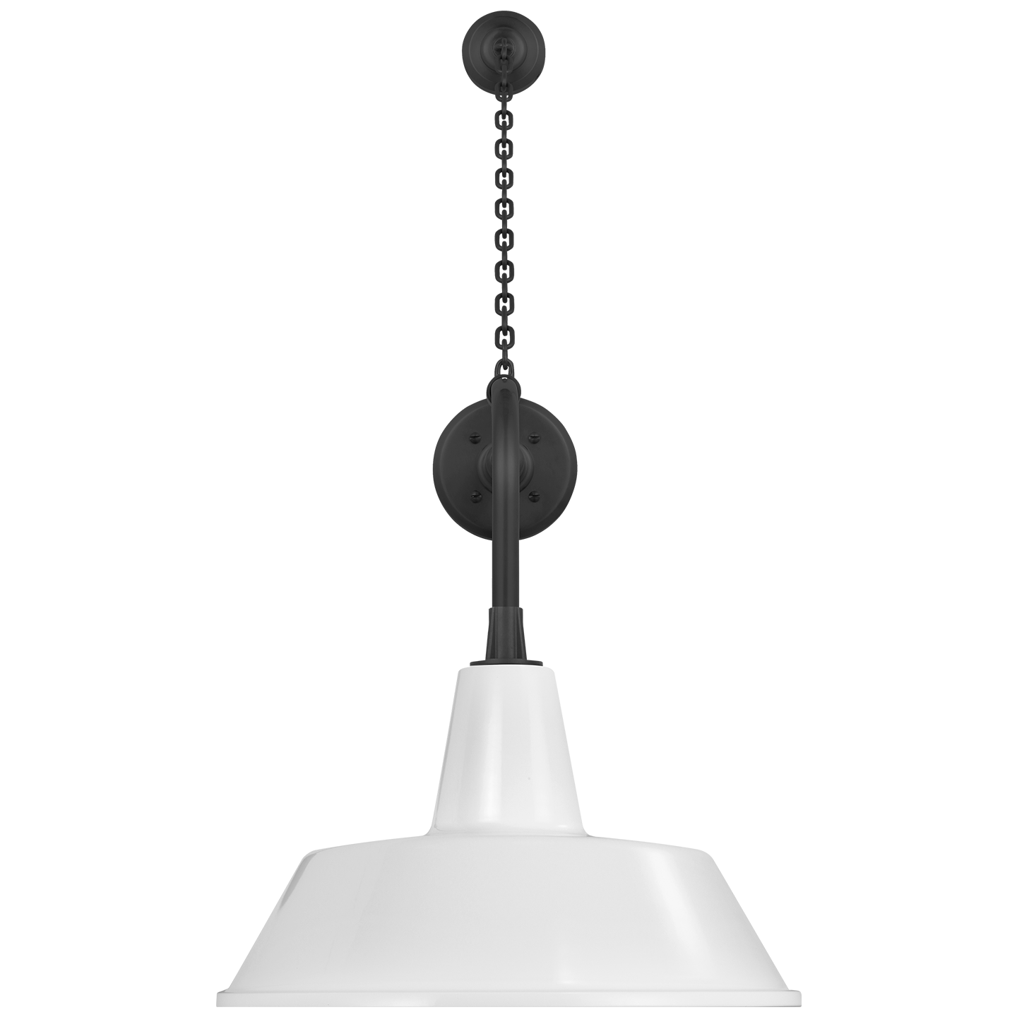 Academy 20" Anchored Rex Barn Light | Matte Black | 16 | 16" White Bowers Shade