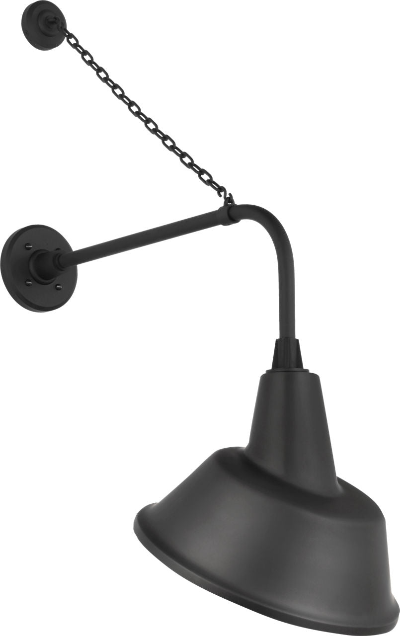 Academy 20" Anchored Rex Barn Light | Matte Black | 12.5 | 12.5" Matte Black Tilted Bowers Shade