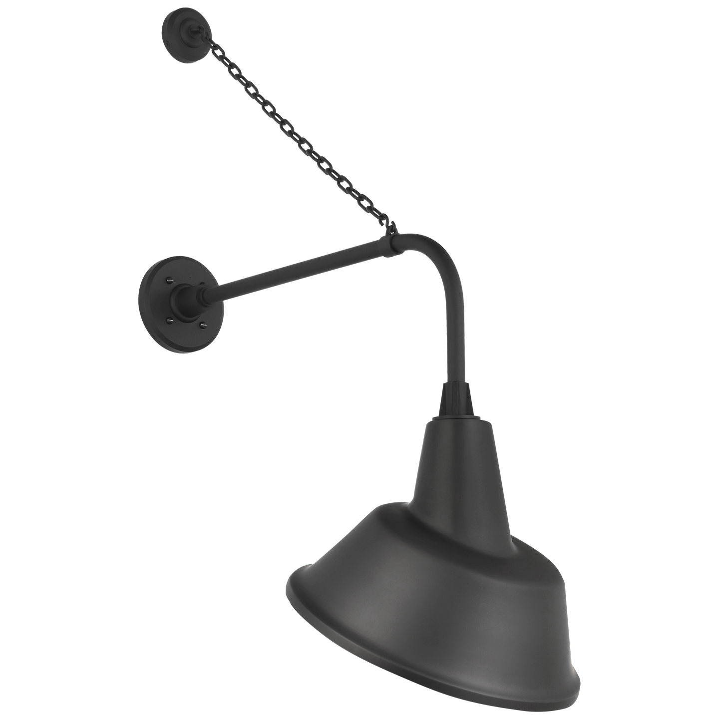 Academy 20" Anchored Rex Barn Light | Matte Black | 12.5 | 12.5" Matte Black Tilted Bowers Shade