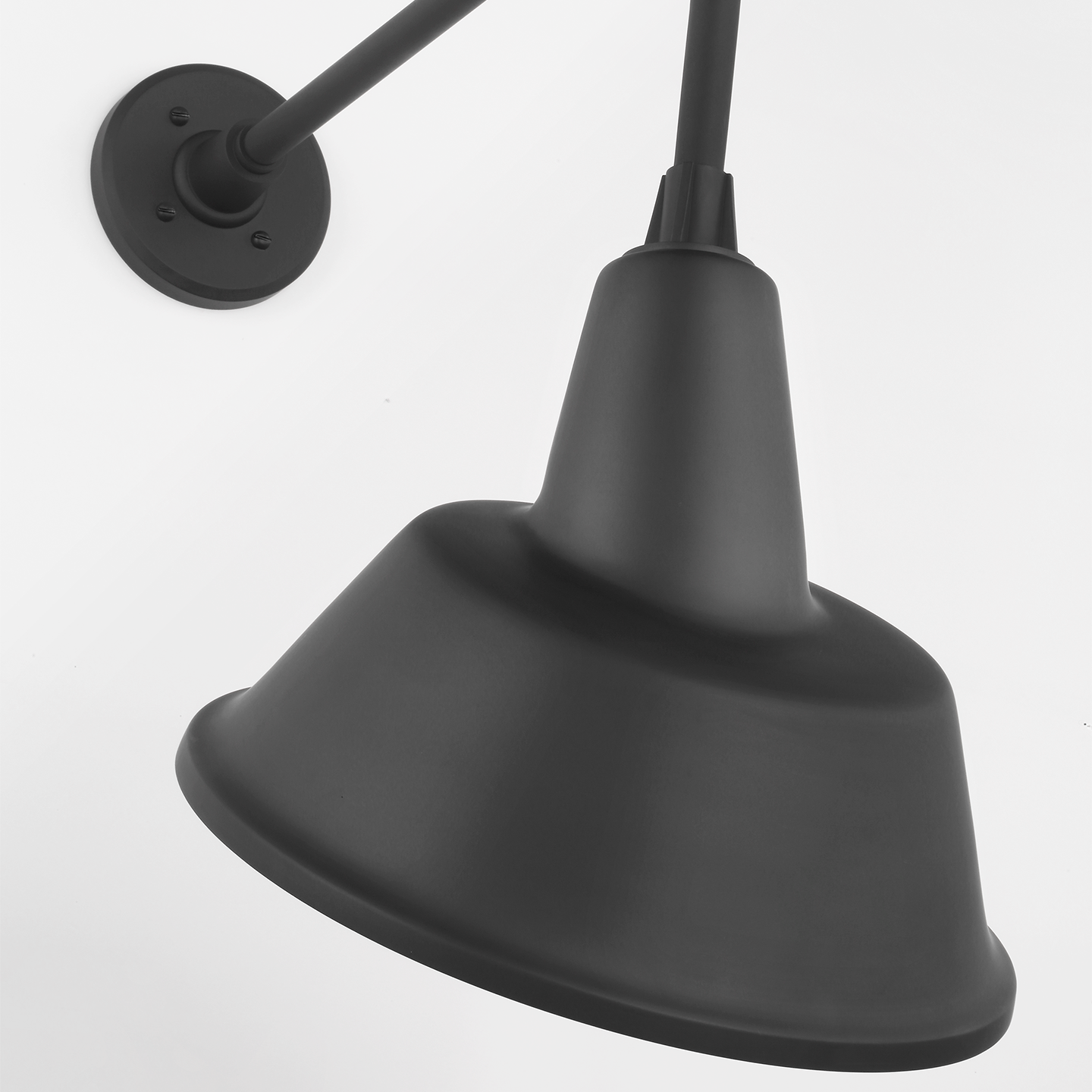 Academy 20" Anchored Rex Barn Light | Matte Black | 12.5 | 12.5" Matte Black Tilted Bowers Shade
