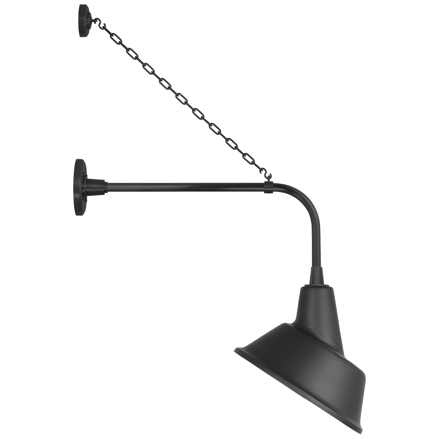 Academy 20" Anchored Rex Barn Light | Matte Black | 12.5 | 12.5" Matte Black Tilted Bowers Shade