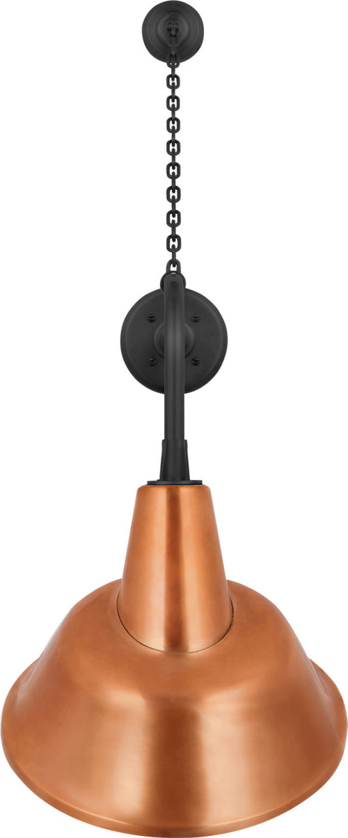 Academy 20" Anchored Rex Barn Light | Matte Black | 12.5 | 12.5" Soft Copper Tilted Bowers Shade