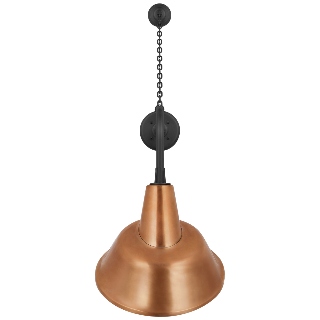 Academy 20" Anchored Rex Barn Light | Matte Black | 12.5 | 12.5" Soft Copper Tilted Bowers Shade
