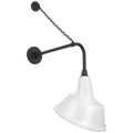 Academy 20" Anchored Rex Barn Light | Matte Black | 12.5 | 12.5" White Tilted Bowers Shade