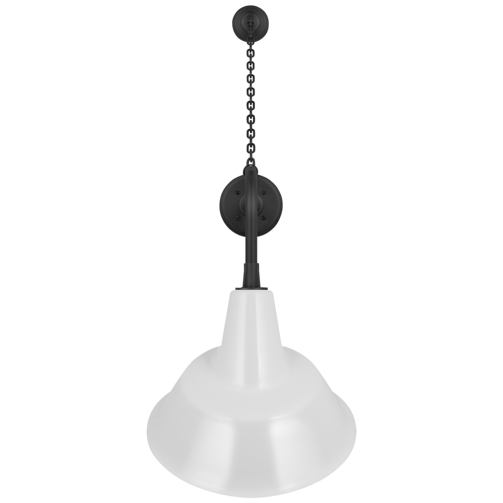 Academy 20" Anchored Rex Barn Light | Matte Black | 12.5 | 12.5" White Tilted Bowers Shade