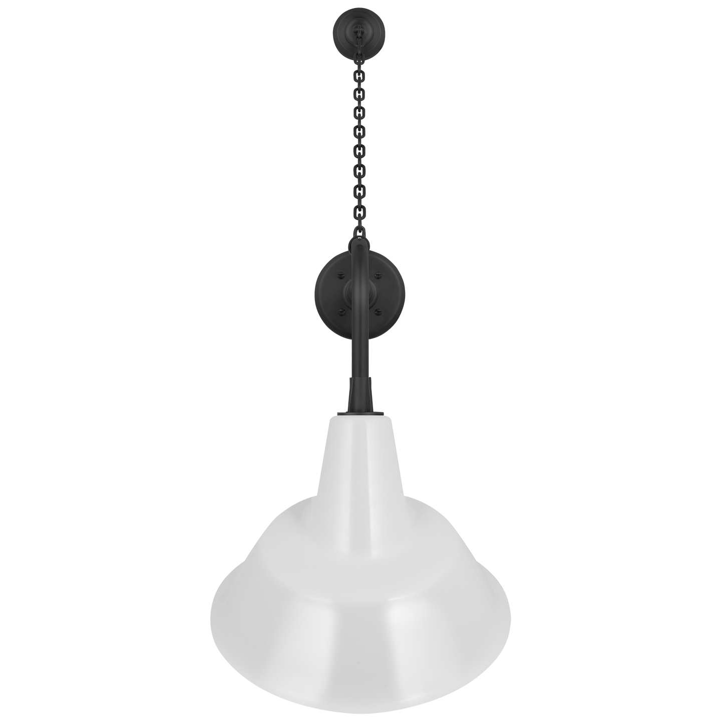 Academy 20" Anchored Rex Barn Light | Matte Black | 12.5 | 12.5" White Tilted Bowers Shade