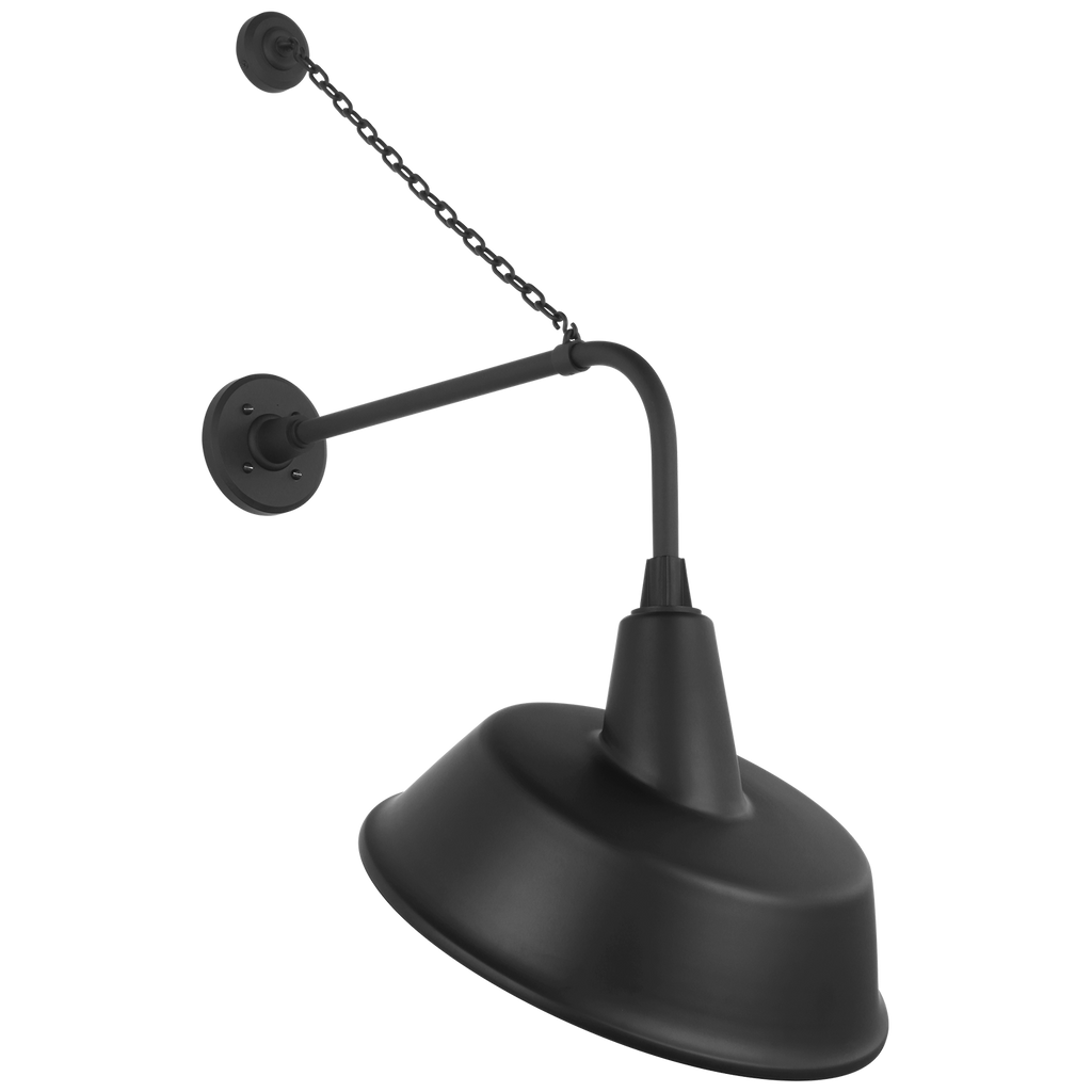 Academy 20" Anchored Rex Barn Light | Matte Black | 16 | 16" Matte Black Tilted Bowers Shade