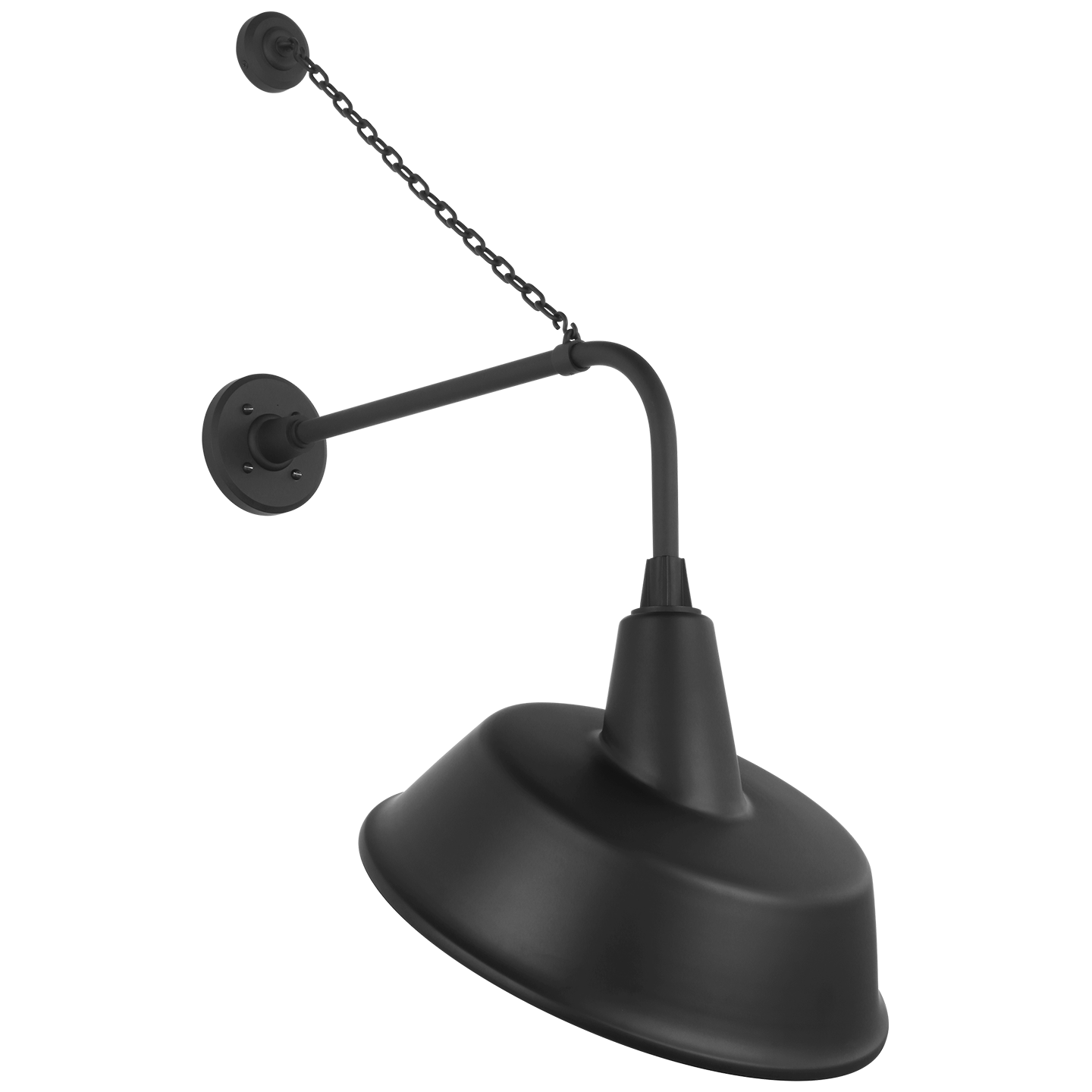 Academy 20" Anchored Rex Barn Light | Matte Black | 16 | 16" Matte Black Tilted Bowers Shade