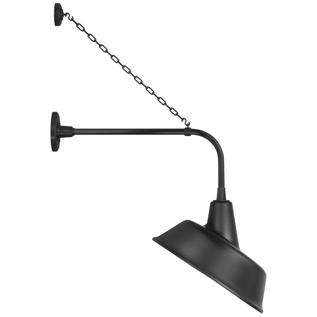 Academy 20" Anchored Rex Barn Light | Matte Black | 16 | 16" Matte Black Tilted Bowers Shade