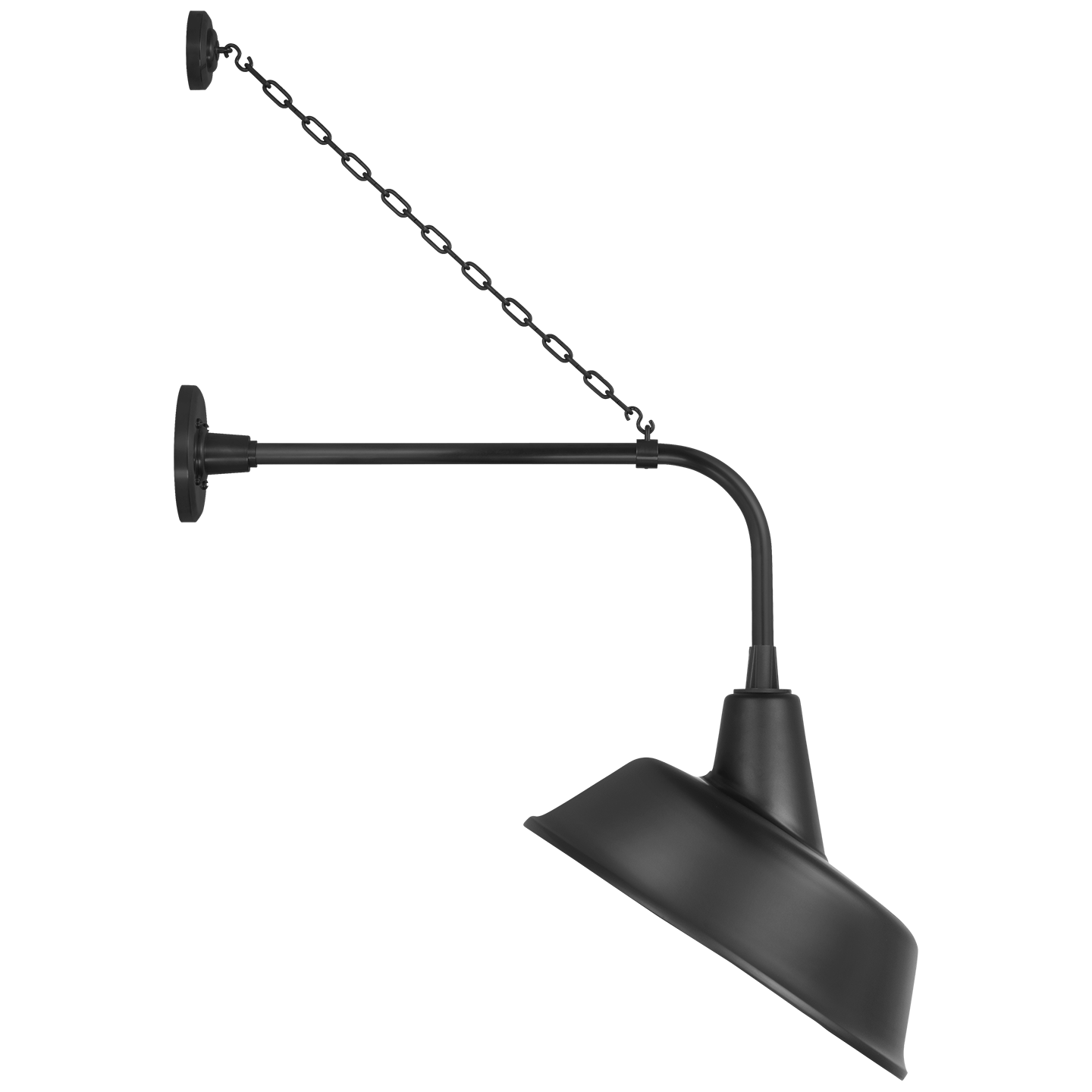 Academy 20" Anchored Rex Barn Light | Matte Black | 16 | 16" Matte Black Tilted Bowers Shade
