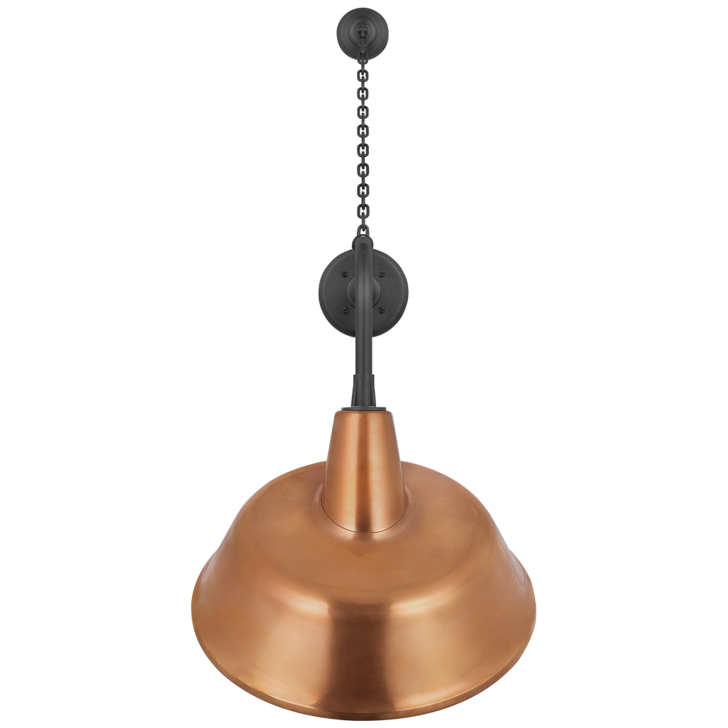 Academy 20" Anchored Rex Barn Light | Matte Black | 16 | 16" Soft Copper Tilted Bowers Shade