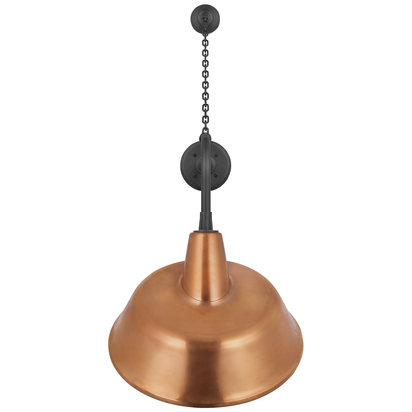 Academy 20" Anchored Rex Barn Light | Matte Black | 16 | 16" Soft Copper Tilted Bowers Shade