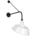 Academy 20" Anchored Rex Barn Light | Matte Black | 16 | 16" White Tilted Bowers Shade