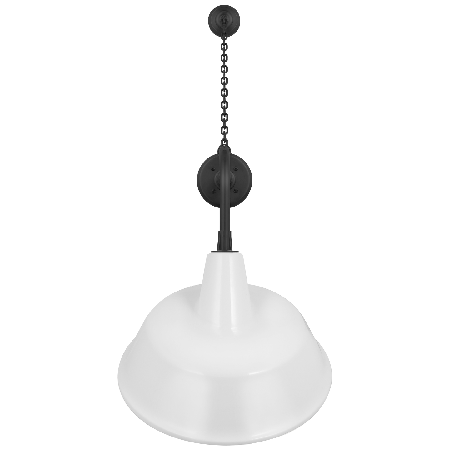 Academy 20" Anchored Rex Barn Light | Matte Black | 16 | 16" White Tilted Bowers Shade