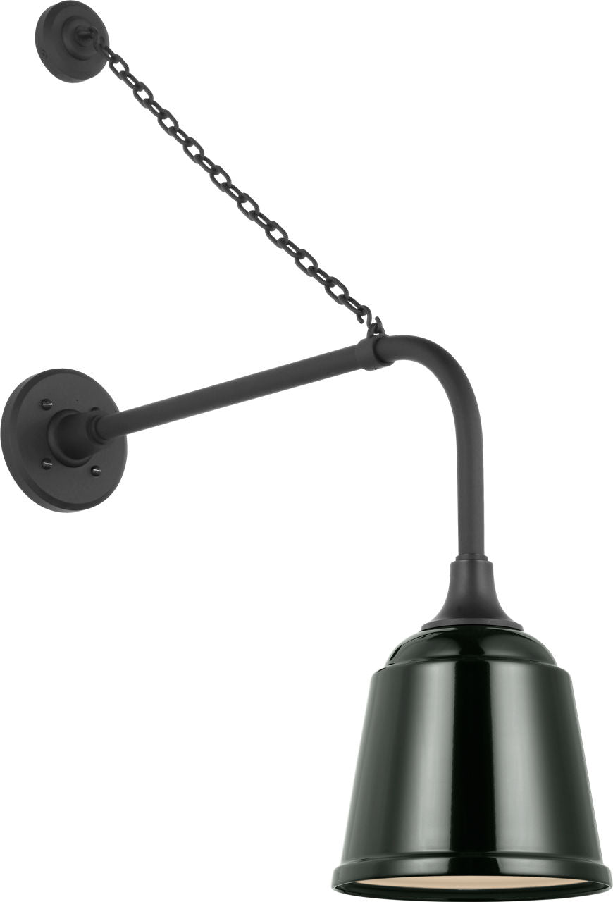 Academy 20" Anchored Rex Barn Light | Matte Black | 8 | 8" Green Rockhouse Shade