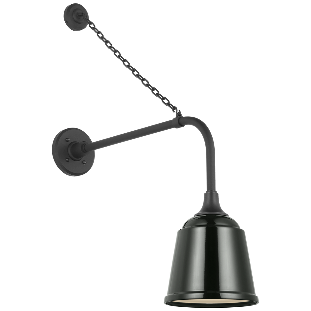 Academy 20" Anchored Rex Barn Light | Matte Black | 8 | 8" Green Rockhouse Shade