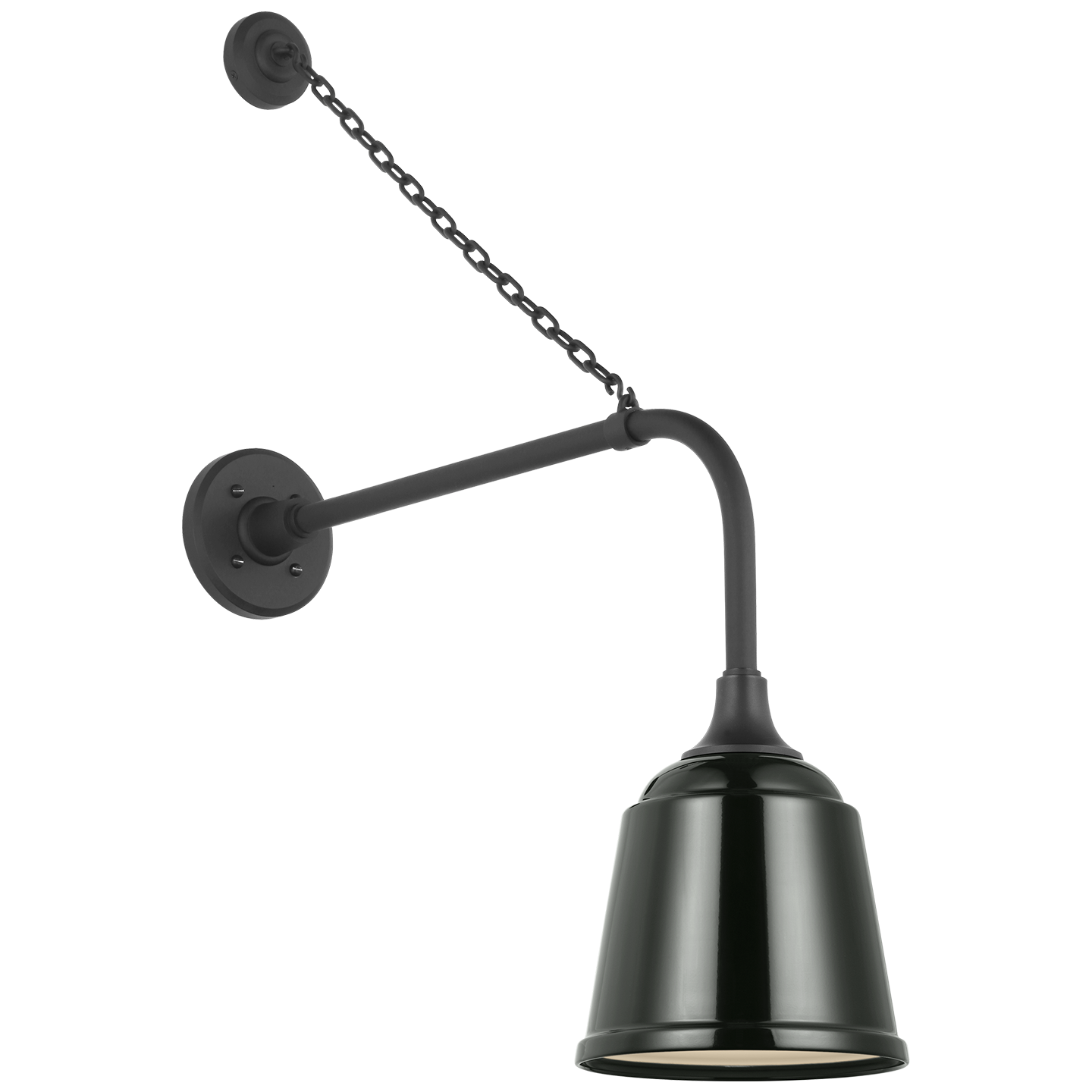 Academy 20" Anchored Rex Barn Light | Matte Black | 8 | 8" Green Rockhouse Shade