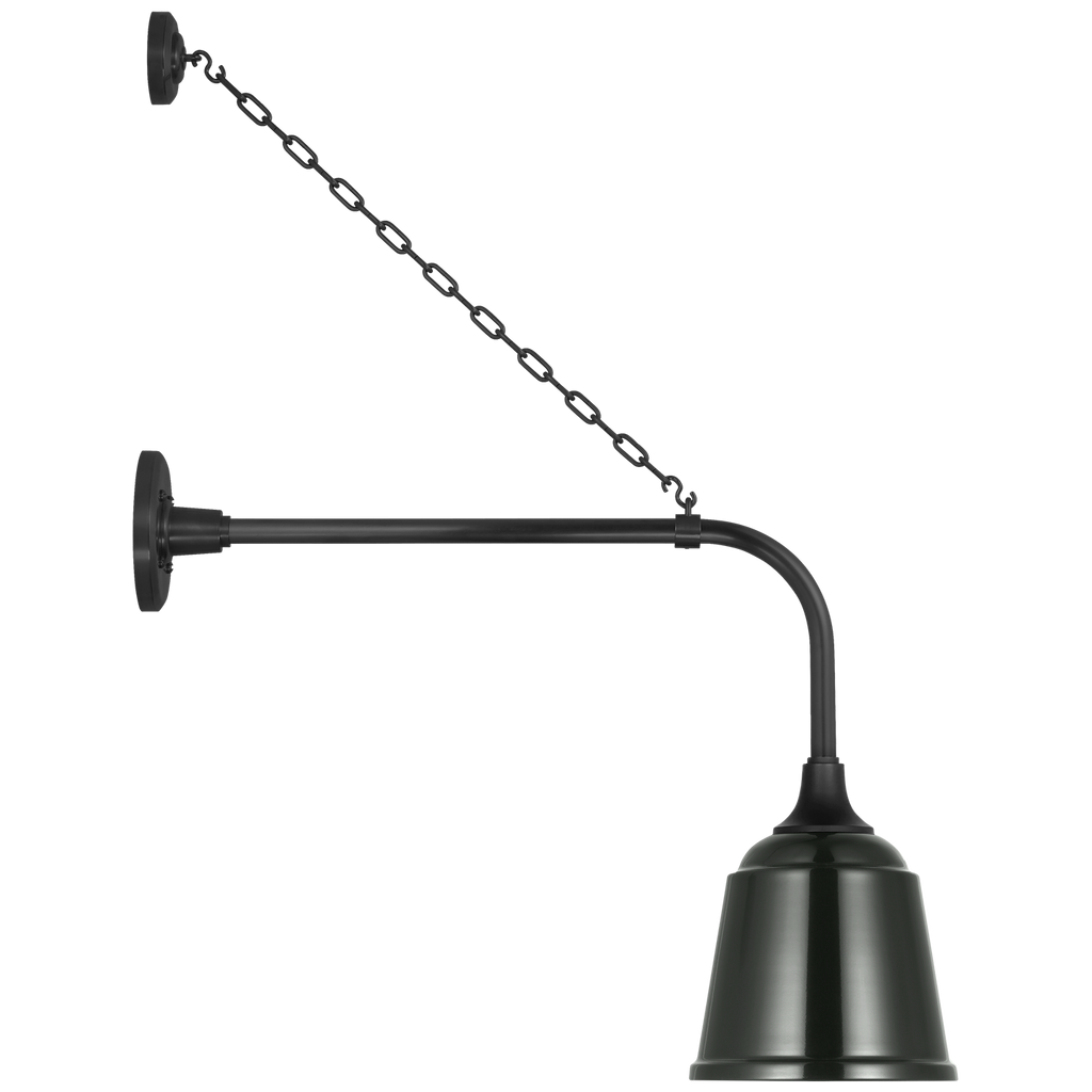 Academy 20" Anchored Rex Barn Light | Matte Black | 8 | 8" Green Rockhouse Shade
