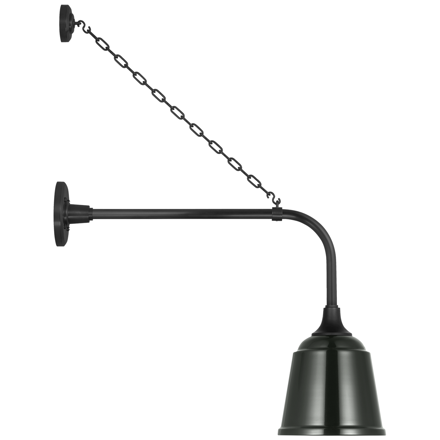 Academy 20" Anchored Rex Barn Light | Matte Black | 8 | 8" Green Rockhouse Shade