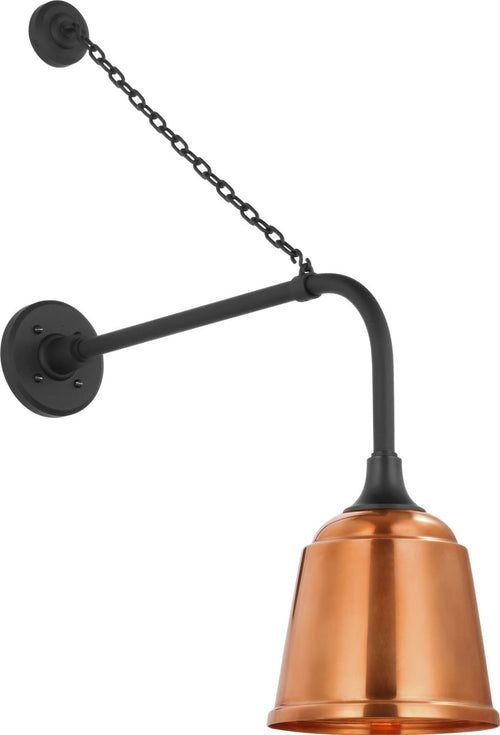 Academy 20" Anchored Rex Barn Light | Matte Black | 8 | 8" Soft Copper Rockhouse Shade