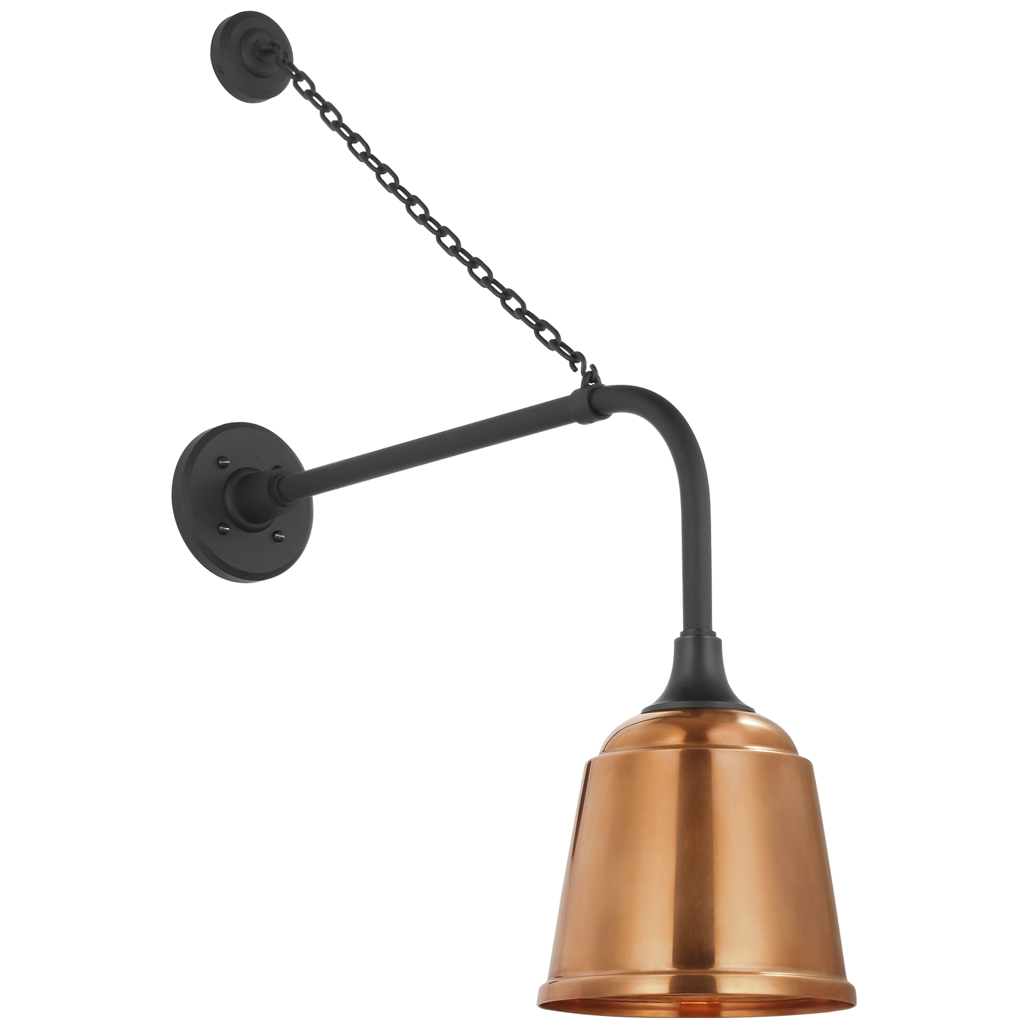 Academy 20" Anchored Rex Barn Light | Matte Black | 8 | 8" Soft Copper Rockhouse Shade