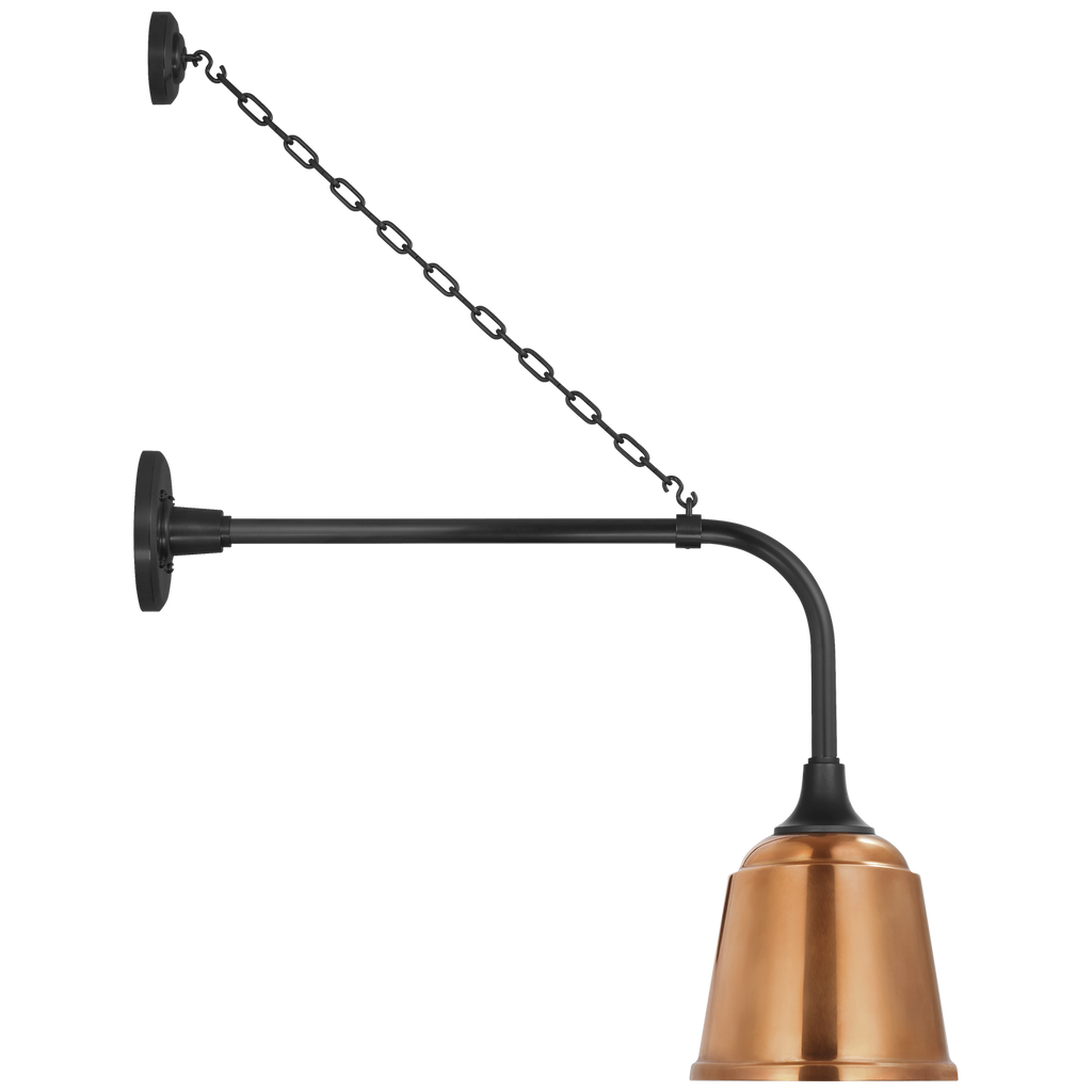 Academy 20" Anchored Rex Barn Light | Matte Black | 8 | 8" Soft Copper Rockhouse Shade