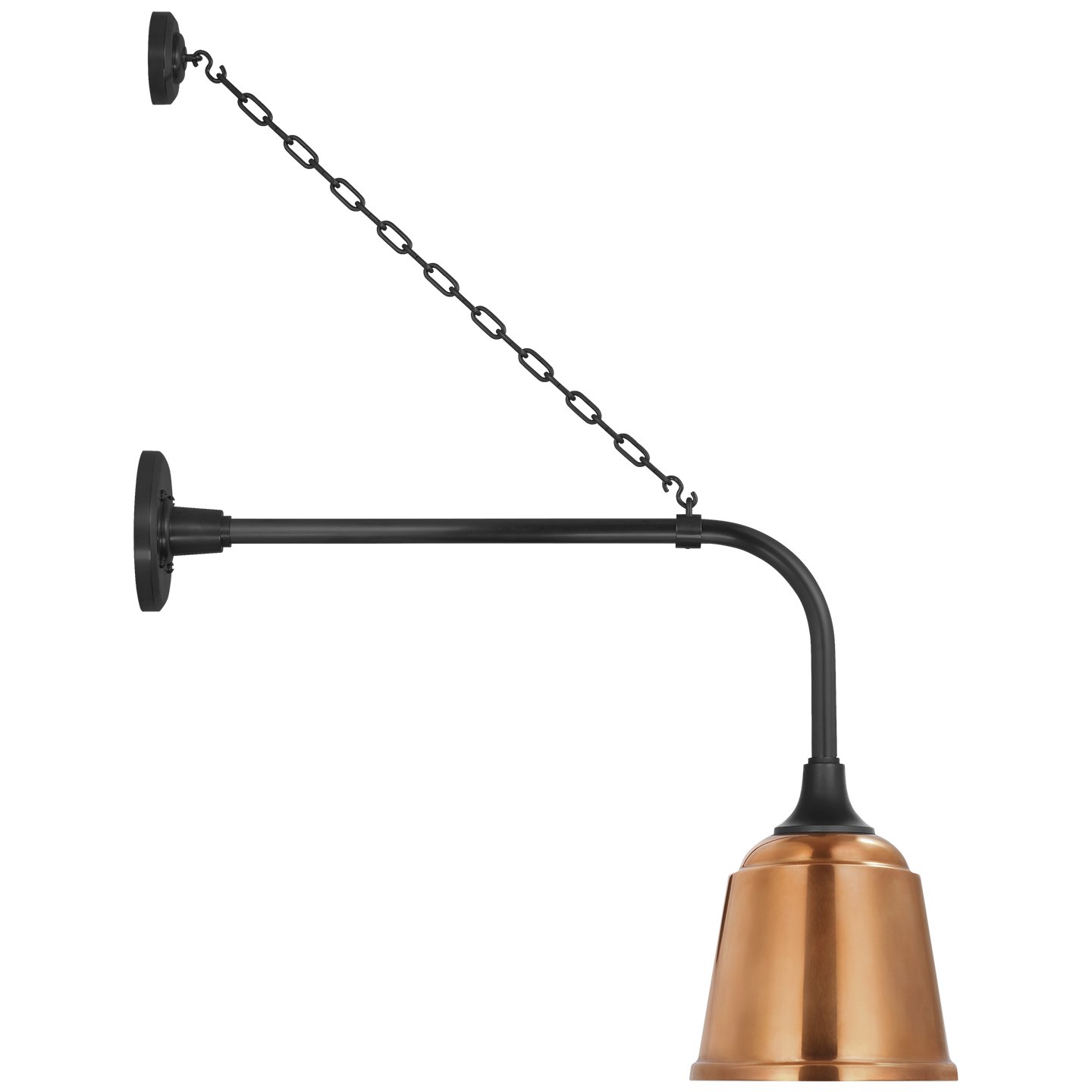 Academy 20" Anchored Rex Barn Light | Matte Black | 8 | 8" Soft Copper Rockhouse Shade