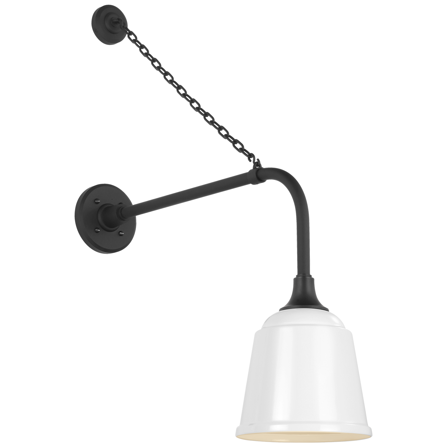 Academy 20" Anchored Rex Barn Light | Matte Black | 8 | 8" White Rockhouse Shade