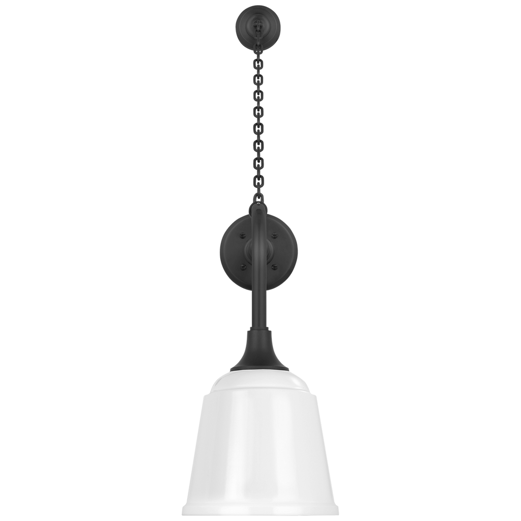 Academy 20" Anchored Rex Barn Light | Matte Black | 8 | 8" White Rockhouse Shade