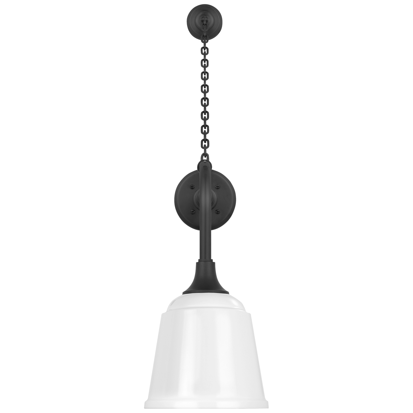 Academy 20" Anchored Rex Barn Light | Matte Black | 8 | 8" White Rockhouse Shade
