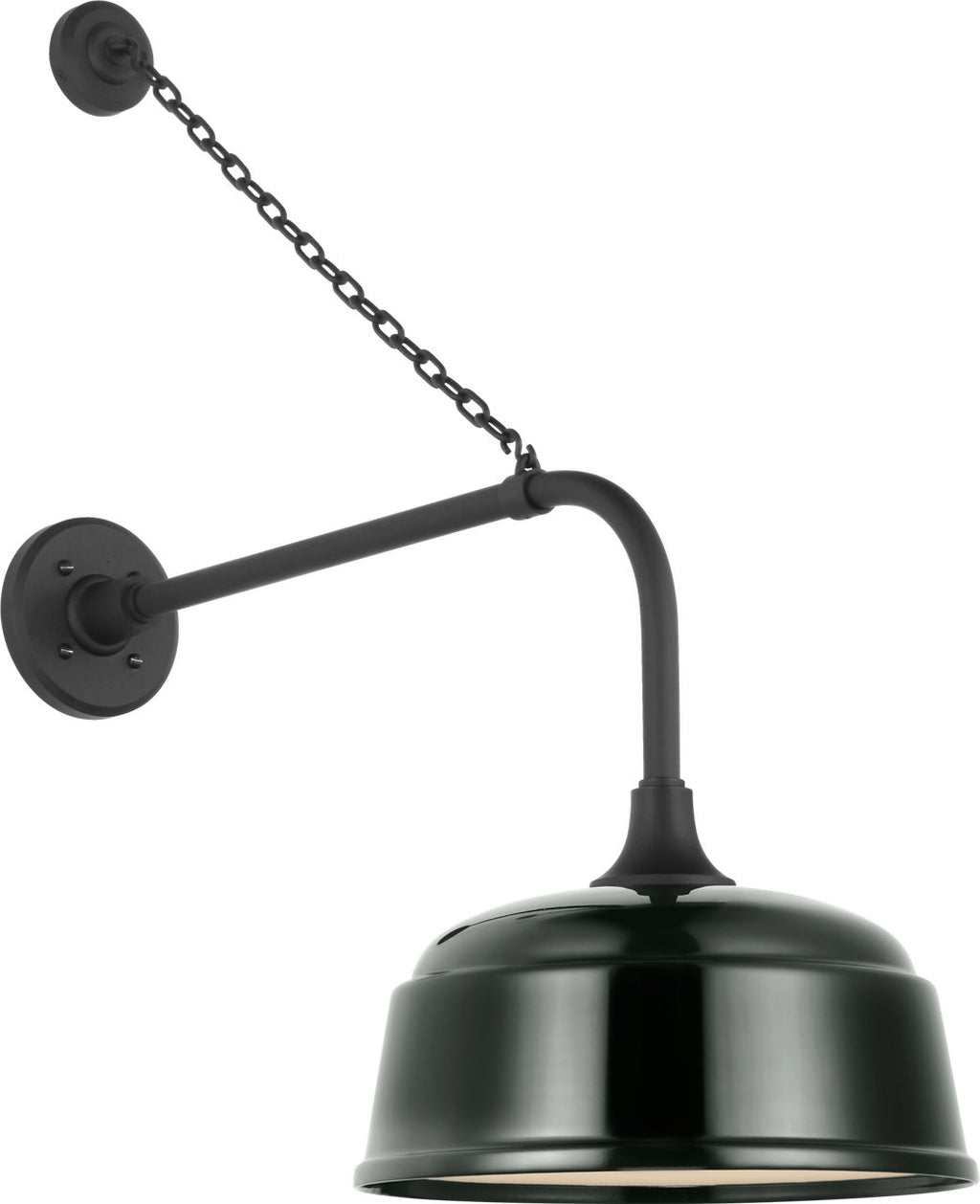 Academy 20" Anchored Rex Barn Light | Matte Black | 12.5 | 12.5" Green Rockhouse Shade