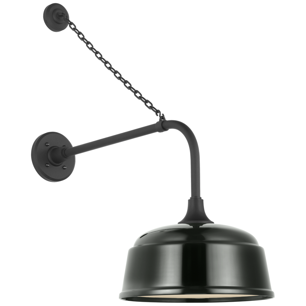 Academy 20" Anchored Rex Barn Light | Matte Black | 12.5 | 12.5" Green Rockhouse Shade
