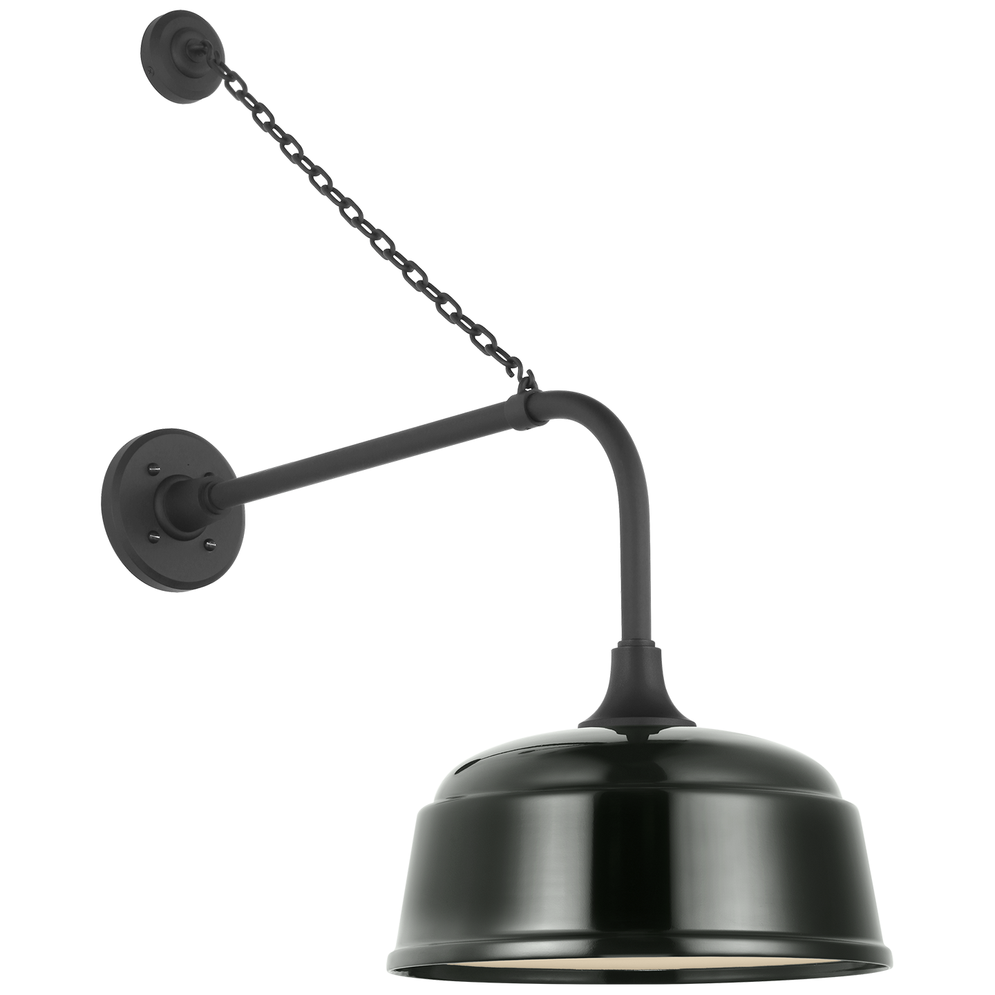 Academy 20" Anchored Rex Barn Light | Matte Black | 12.5 | 12.5" Green Rockhouse Shade