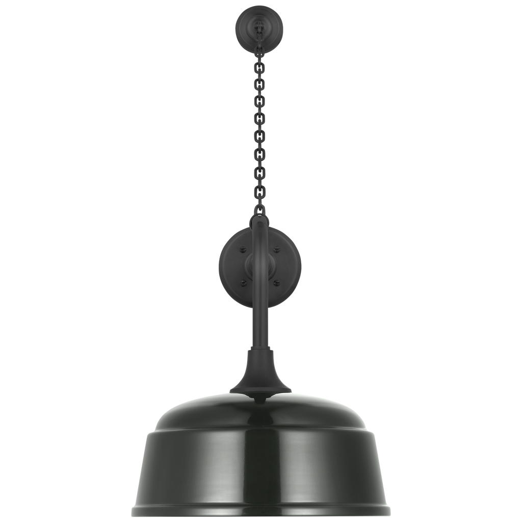 Academy 20" Anchored Rex Barn Light | Matte Black | 12.5 | 12.5" Green Rockhouse Shade