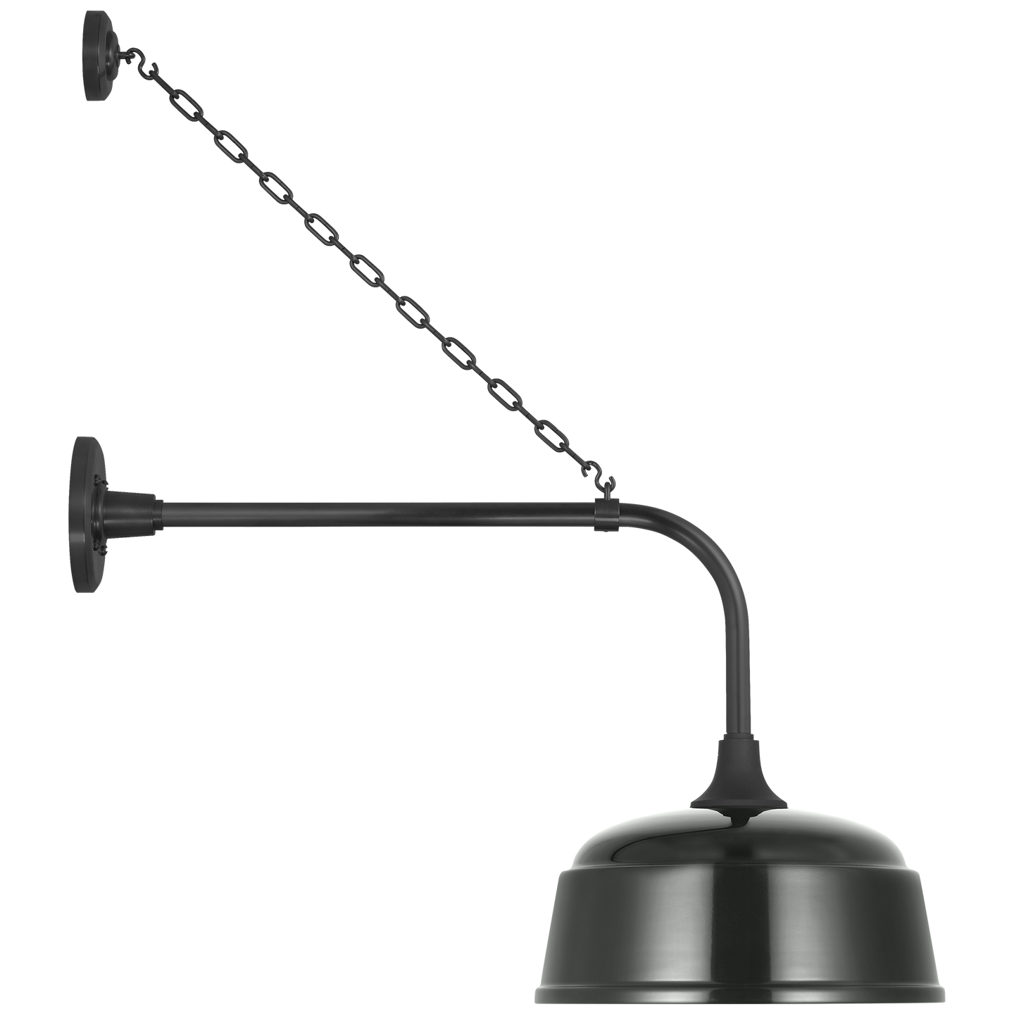 Academy 20" Anchored Rex Barn Light | Matte Black | 12.5 | 12.5" Green Rockhouse Shade
