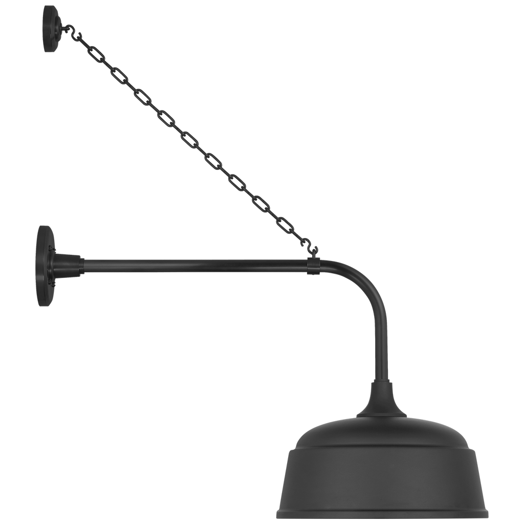Academy 20" Anchored Rex Barn Light | Matte Black | 12.5 | 12.5" Matte Black Rockhouse Shade