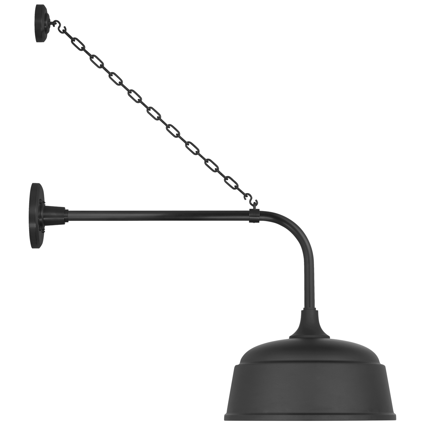 Academy 20" Anchored Rex Barn Light | Matte Black | 12.5 | 12.5" Matte Black Rockhouse Shade